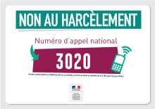 Non au harcèlement – Appelez le 3020